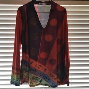 Misslook Multi Colored V Neck Tunic